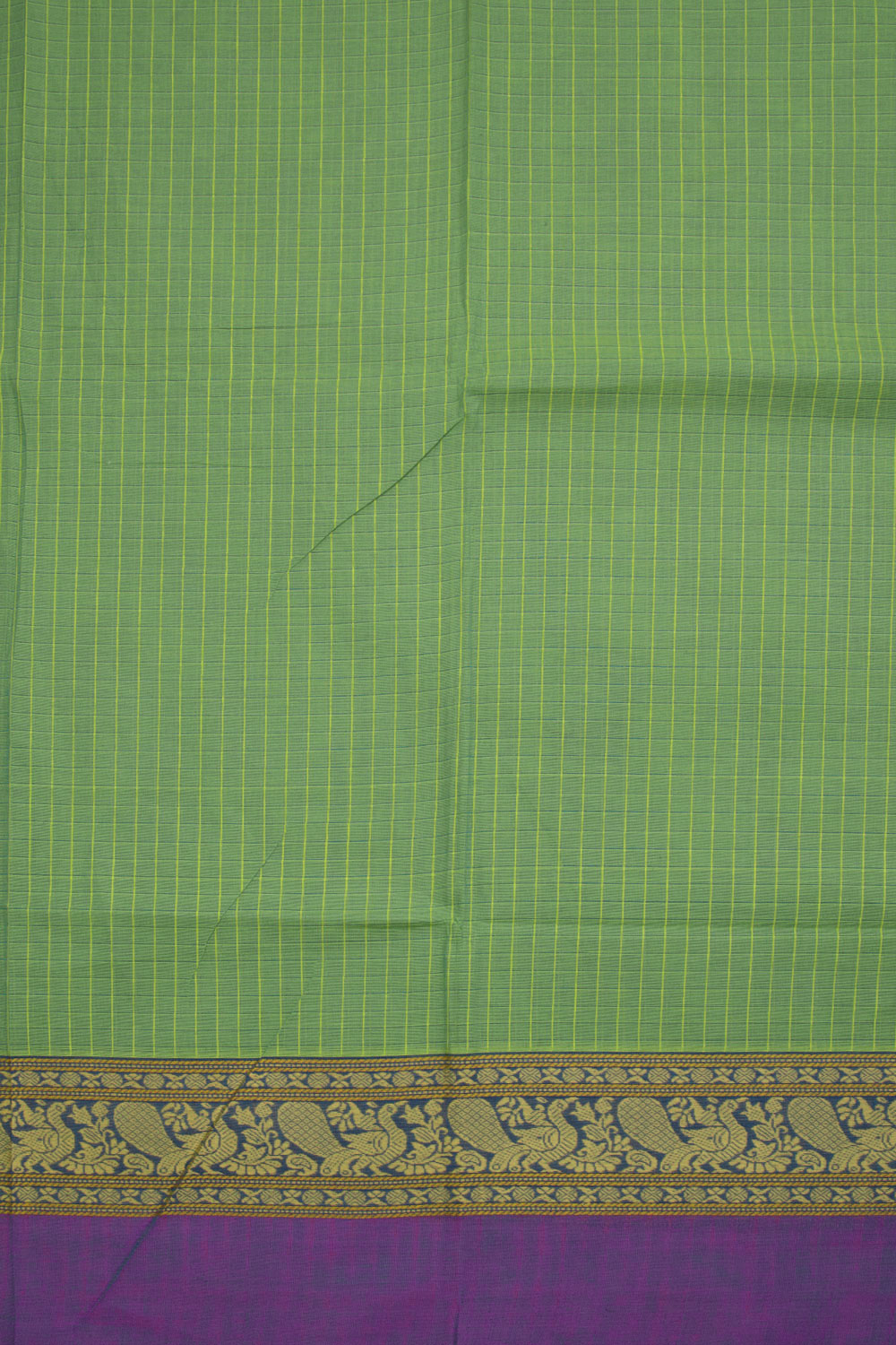 Green Handwoven Kanchi Cotton Saree 10069371 - Avishya