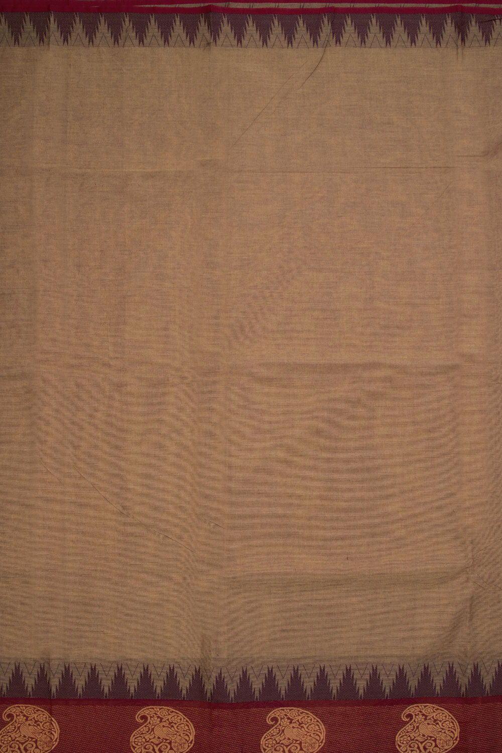 Brown Handwoven Kanchi Cotton Saree 10069374 - Avishya