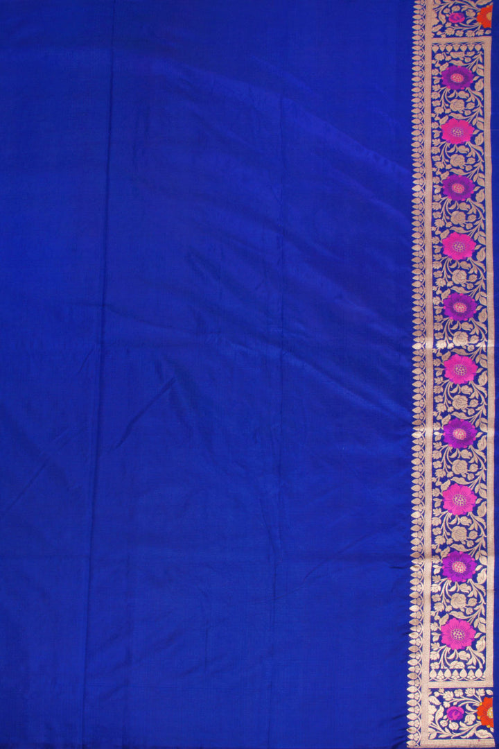 Blue Handloom Banarasi Katan Silk Saree 10069397 - Avishya