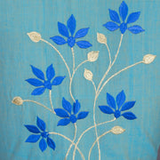 Blue Embroidered Cotton Blouse 10069445 - Avishya