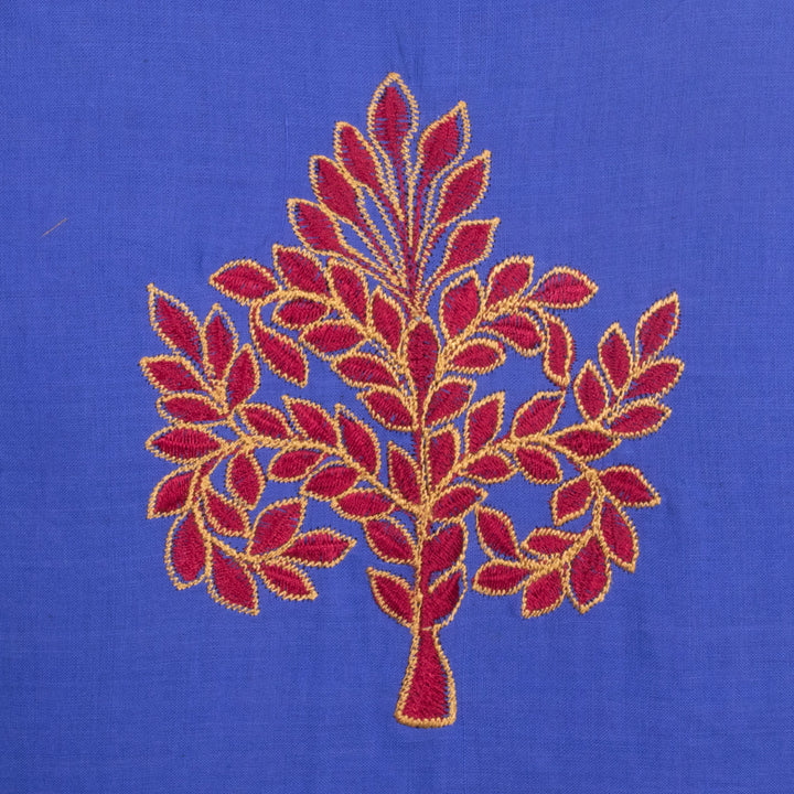 Purple Embroidered Cotton Blouse 10069447 - Avishya