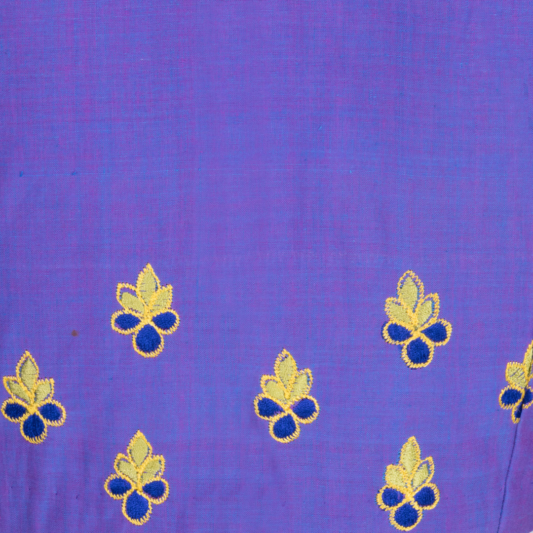 Purple Embroidered Cotton Blouse 10069449 - Avishya