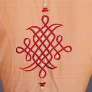 Brown Embroidered Cotton Blouse 10069450 - Avishya