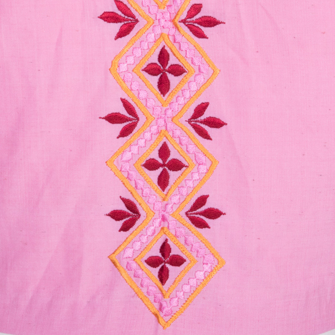 Pink Embroidered Cotton Blouse 10069454 - Avishya