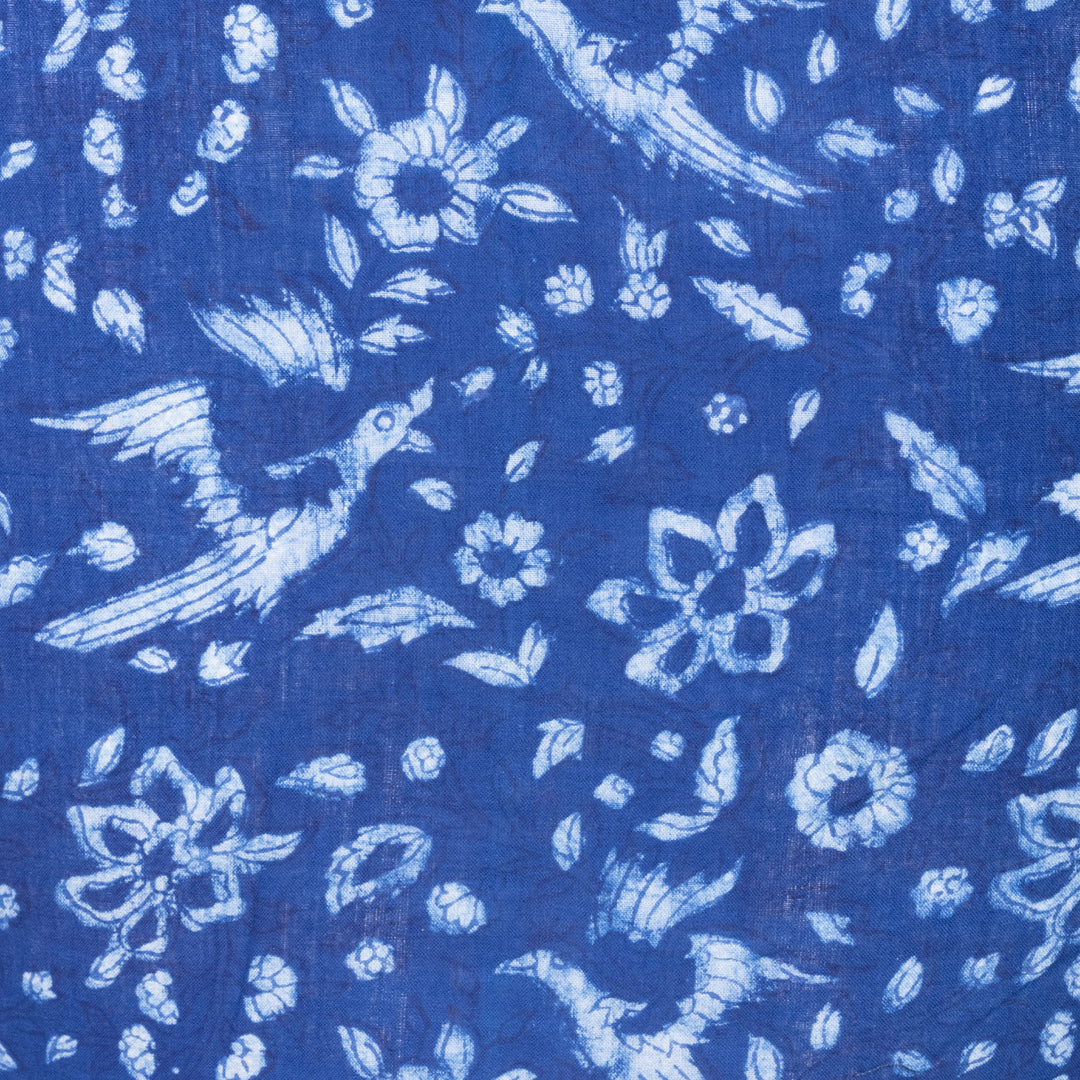 Blue Indigo Handblock Printed Cotton Blouse Without Lining 10069491 - Avishya