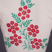 Beige Kantha Embroidered Cotton Blouse 10069528 - Avishya