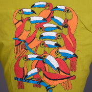 Green Kantha Embroidered Cotton Blouse 10069535 - Avishya