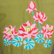 Green Kantha Embroidered Cotton Blouse 10069536 - Avishya