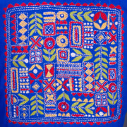 Blue Kantha Embroidered Cotton Blouse 10069547 - Avishya