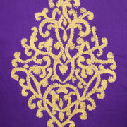 Purple Kantha Embroidered Cotton Blouse 10069550 - Avishya