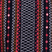 Black Kantha Embroidered Cotton Blouse 10069572 - Avishya