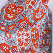 Blue Handblock Printed Mashru Blouse 10069600 - Avishya