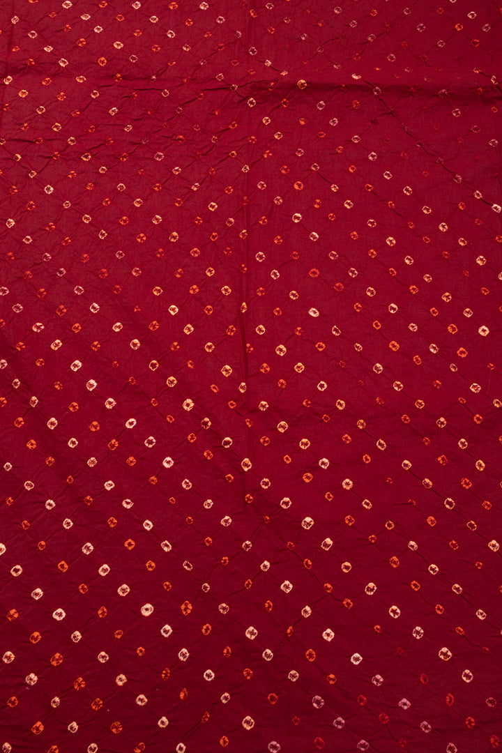 Red Bandhani Cotton 3-Piece Salwar Suit Material-Avishya