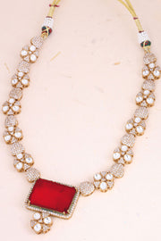 Gold Plated Dazzling Designer Necklace Set 10069639