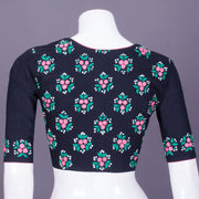 Black Kantha Embroidered Cotton Blouse 10069758 - Avishya