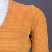 Orange Handcrafted Silk Cotton Blouse 10069760 - Avishya