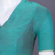 Blue Handcrafted Silk Cotton Blouse 10069768 - Avishya