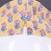 Yellow Handblock Printed Cotton Blouse 10069773 - Avishya