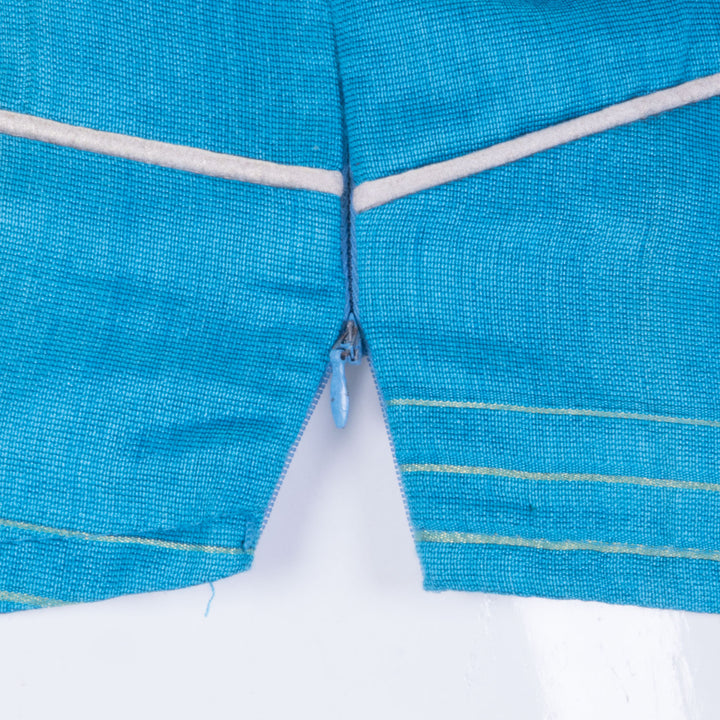 Blue Handcrafted Silk Cotton Blouse 10069778 - Avishya