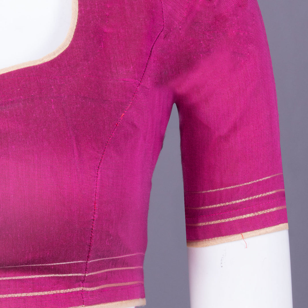 Magenta Handcrafted Silk Cotton Blouse 10069783 - Avishya