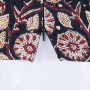 Black Handblock Printed Cotton Blouse 10069789 - Avishya