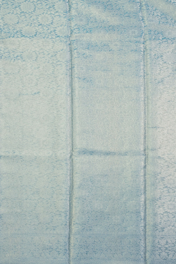 Light Blue Banarasi Crushed Tissue Organza Saree 10069834 - Avishya