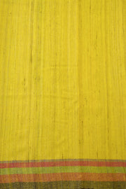 Yellow Handloom Bhujodi Tussar Cotton Saree 10069839