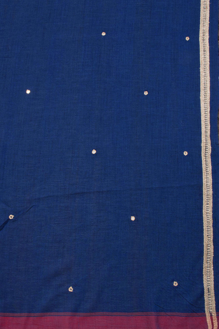 Blue Handloom Bhujodi Tussar Cotton Saree 10069841 - Avishya