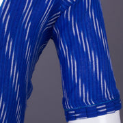 Blue Handcrafted Ikat Cotton Blouse Without Lining 10069957- Avishya