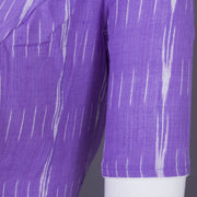 Lavender Handcrafted Ikat Cotton Blouse Without Lining 10069967 - Avishya