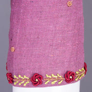 Mauve Aari Embroidered Tussar Silk Blouse 10077722