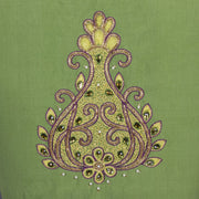 Green Aari Embroidered Mangalgiri Cotton Blouse 10077743