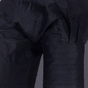 Black Handcrafted Raw Silk Blouse 10069979 - Avishya