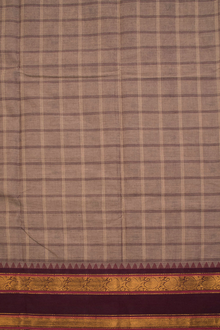 Brown Handloom Chettinad Cotton Saree 10070002 - Avishya