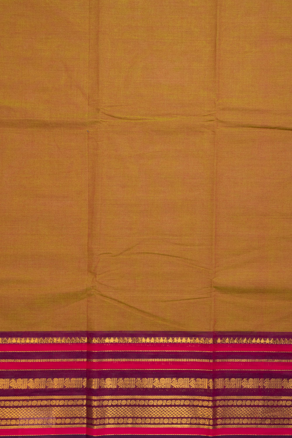 Dual Tone Green Handloom Chettinad Cotton Saree 10070053 - Avishya