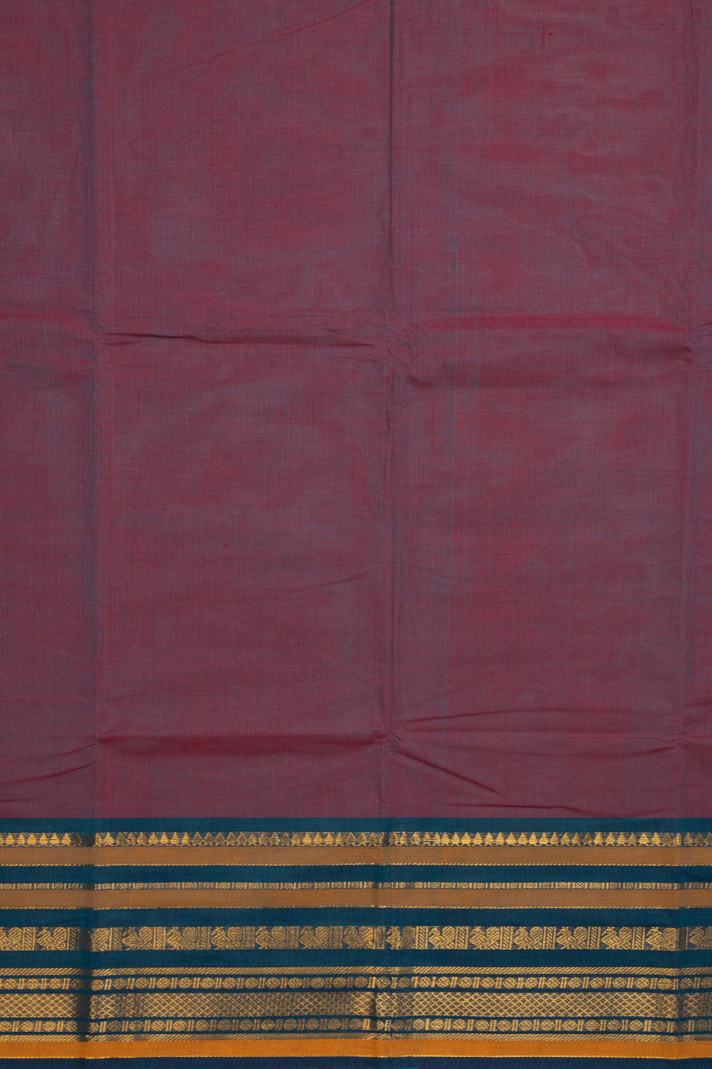 Dual Tone Red Handloom Chettinad Cotton Saree 10070054 - Avishya