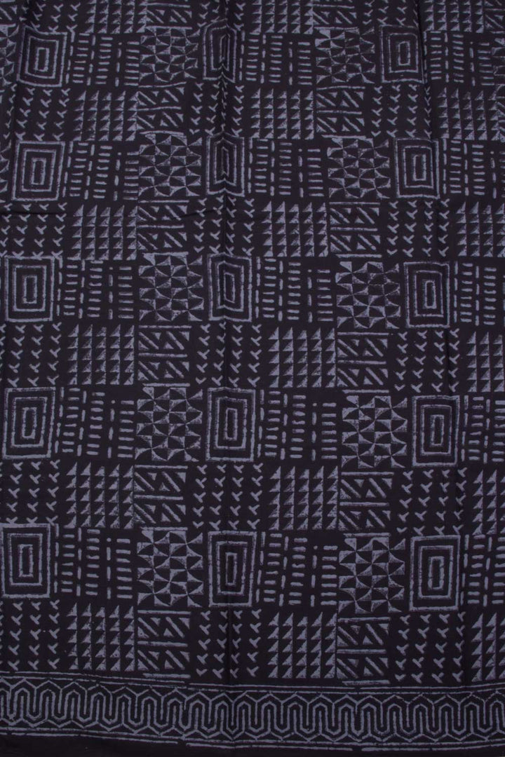 Black 3-Piece Mulmul Cotton Salwar Suit Material With Kota Dupatta