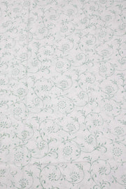 Green 3-Piece Mulmul Cotton Salwar Suit Material With Kota Dupatta 10070094