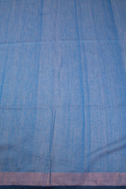 Cobalt Blue Bengal Phulia Silk Cotton Saree With sequin embellished Pallu 