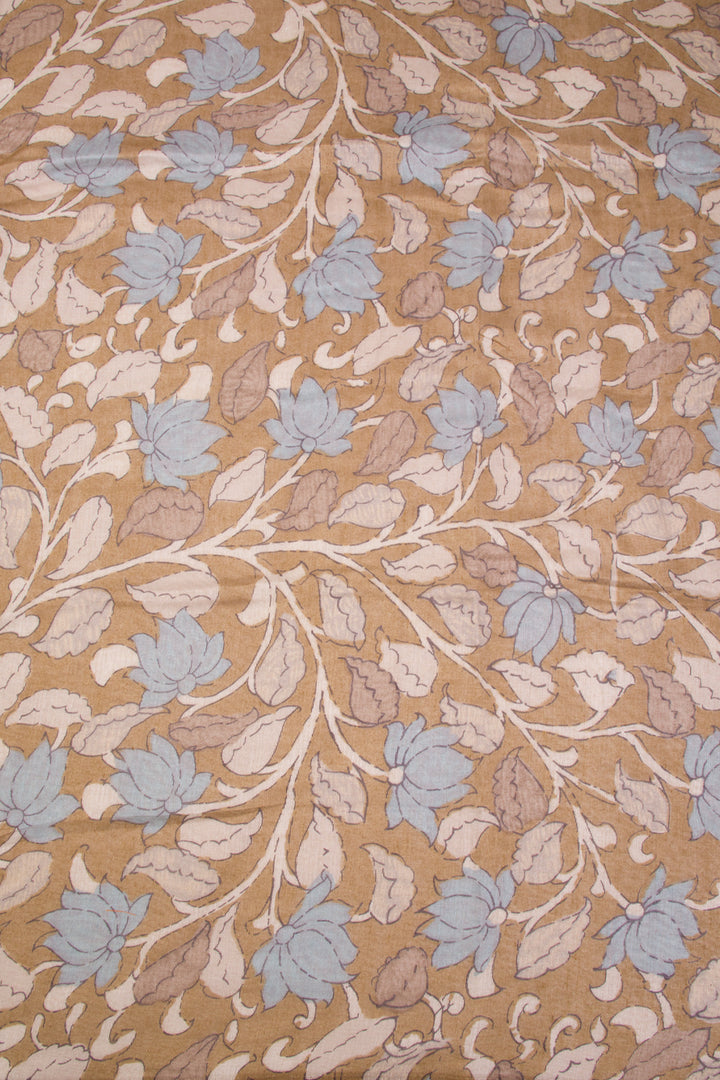 Mustard Yellow Digital Printed Linen Saree With Kalamkari Pallu 10070291 - Avishya