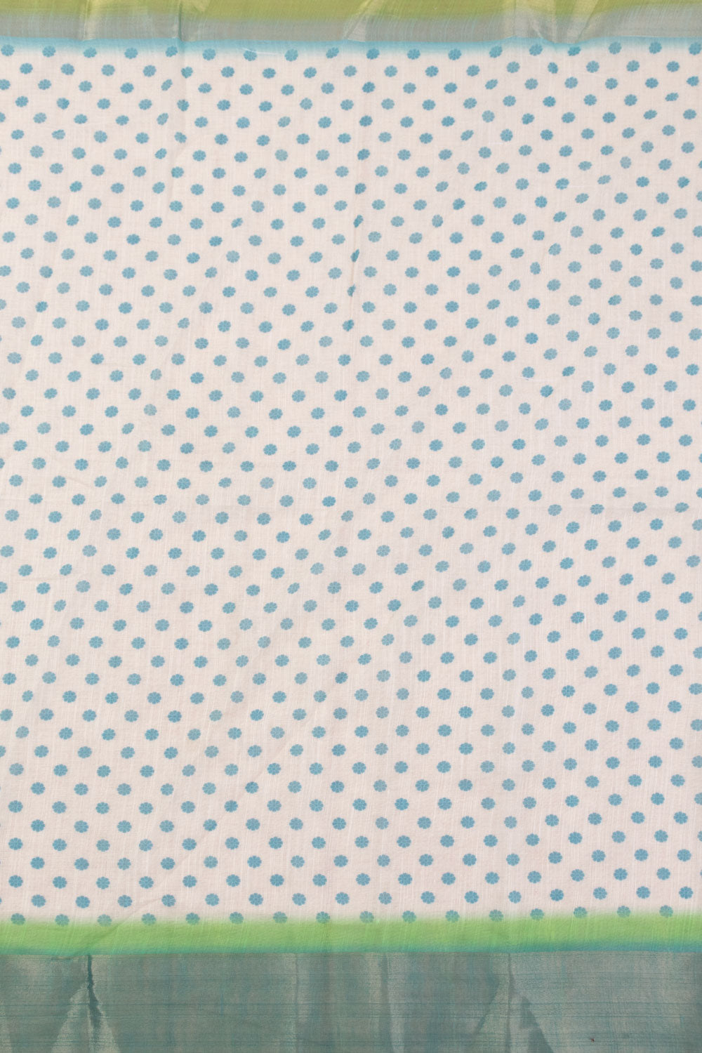 White Digital Printed Linen Saree