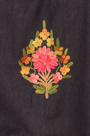 Black Sozni Embroidered Cotton Kaftan 10070455