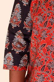 Maroon Ajrakh Printed Cotton Short Top 10067386