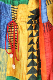 Multicolour Hand Painted Mulberry Silk Kaftan 10070472