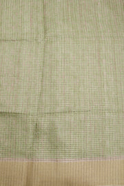 Beige Printed Tussar Silk Saree