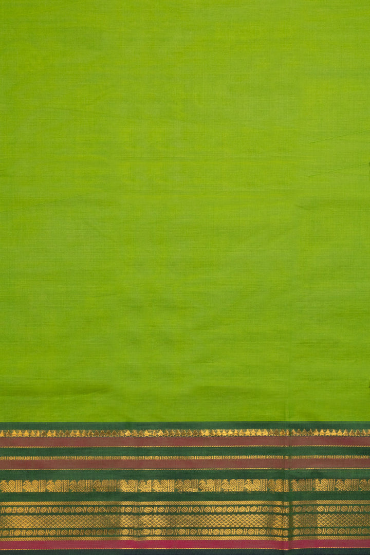 Parrot Green Handloom Chettinad Cotton Saree 10070055 - Avishya