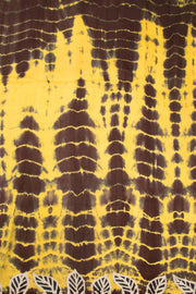 Yellow Batik Tussar Silk  Saree 