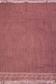 Deep Maroon Hand Block Printed linen saree
