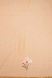 Coral Orange Hand Painted Chiffon Saree 10070970