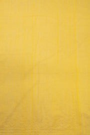 Yellow Embroidered  Chanderi Silk Cotton Saree with Tissue Pallu 